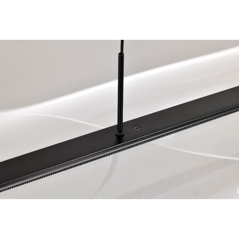 Geneva 46 Inch LED Island Pendant Matte Black Silk Screened Acrylic Lens - Matte Black