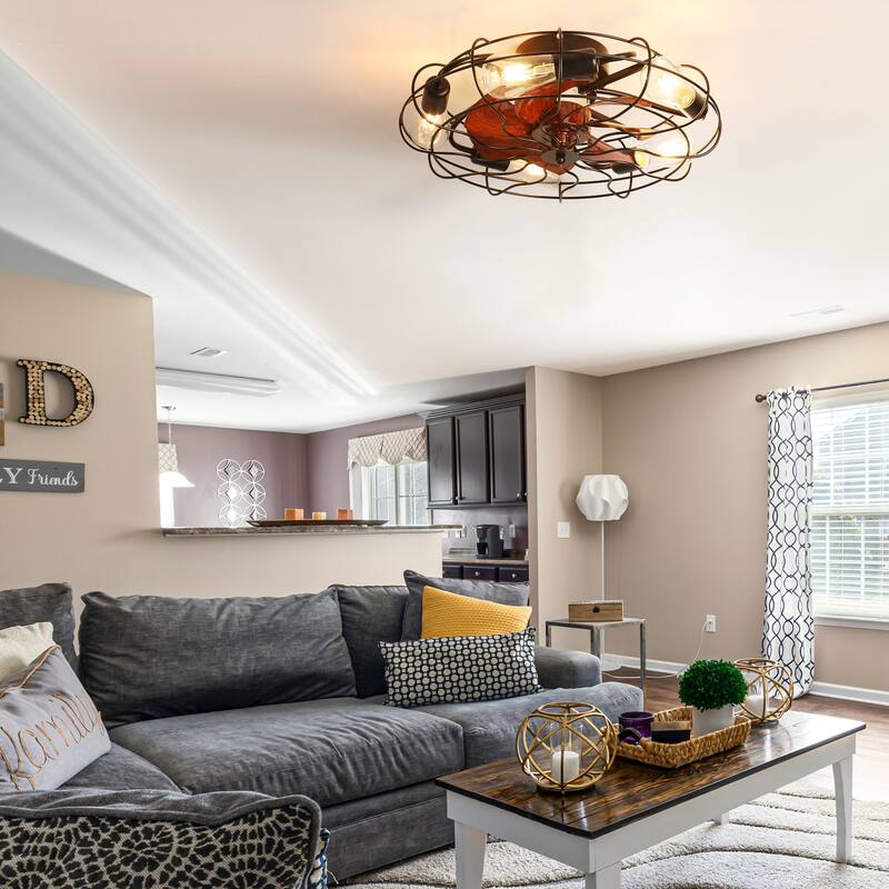 Adjustable Speed Case Ceiling Fans with Lights, Remote Control