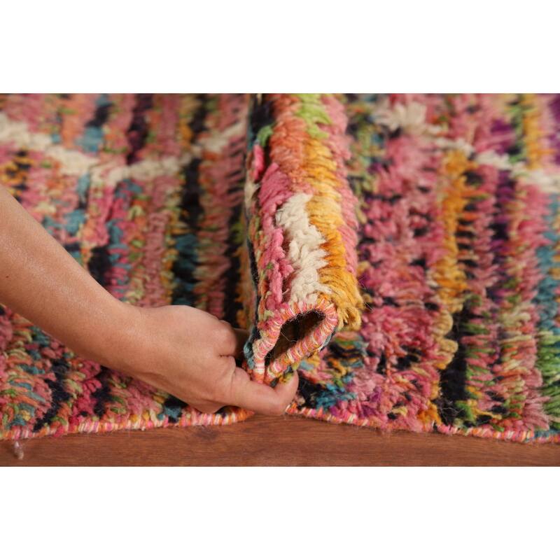 Trellis Plush Moroccan Oriental Area Rug Hand-Knotted Wool Carpet - 6'1" x 9'8"