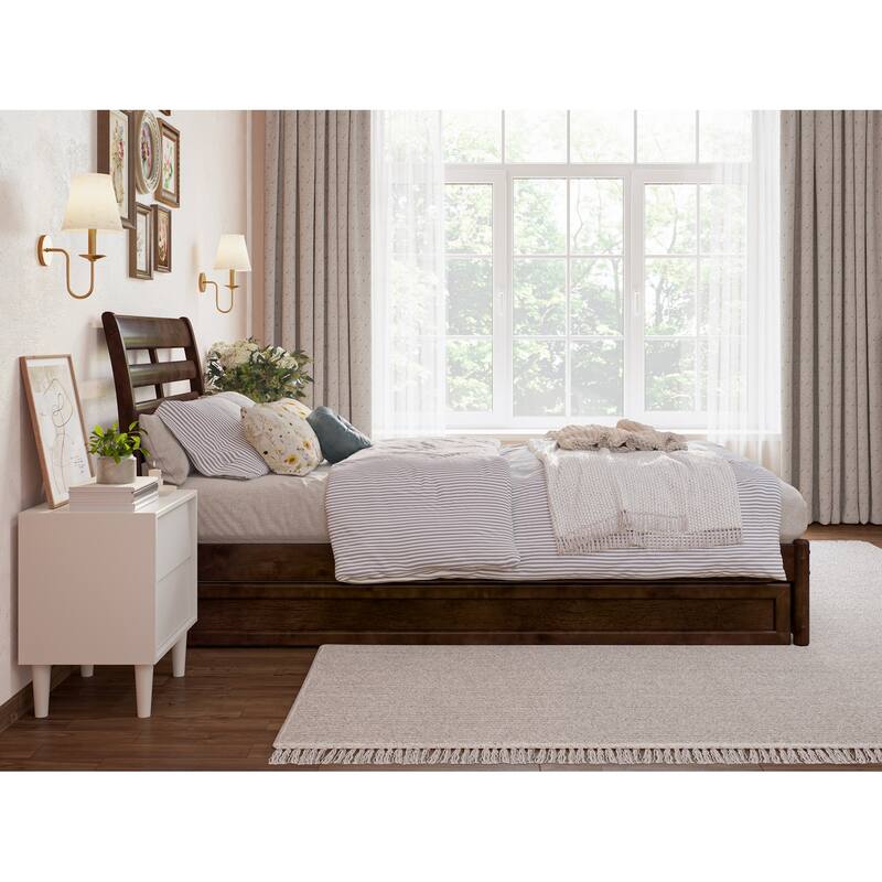 Emelie Platform Bed with Panel Footboard and Twin XL Trundle