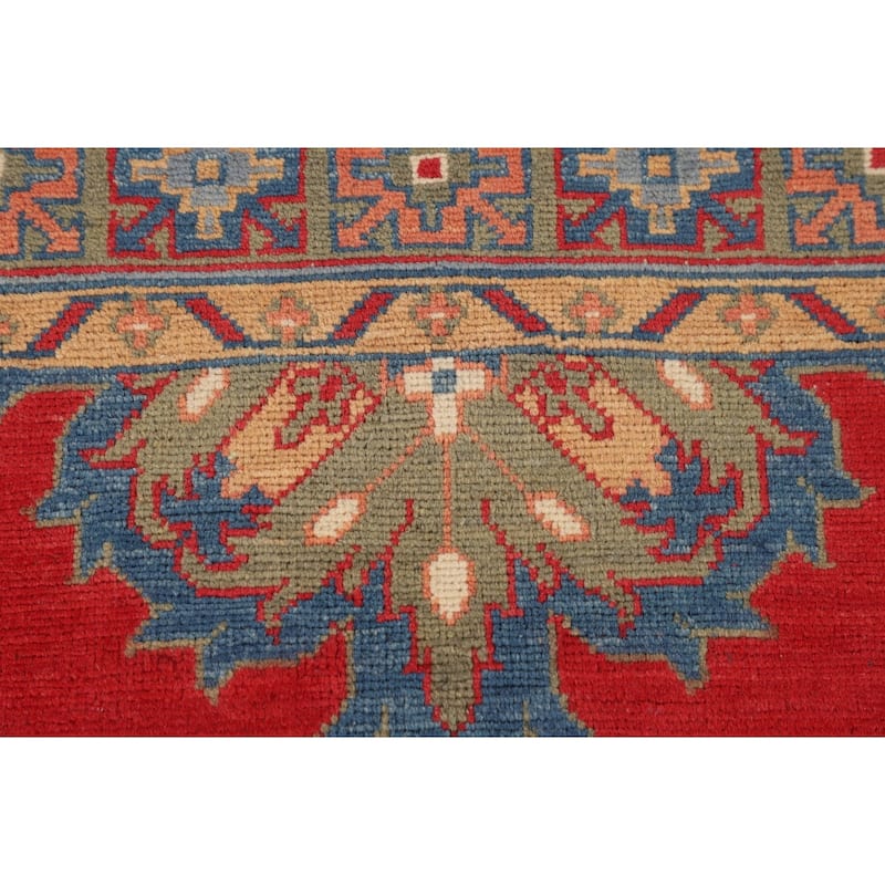 Red Kazak Accent Rug Hand-Knotted Wool Carpet - 3'4" x 5'1"