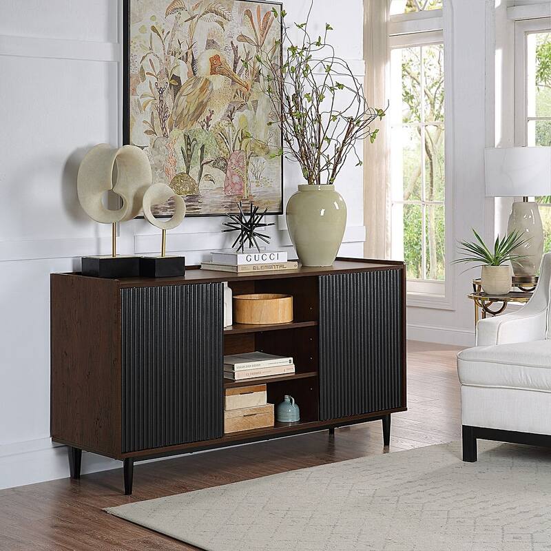 Manhattan Comfort Duane Modern Ribbed 4 Piece Living Room Table Set