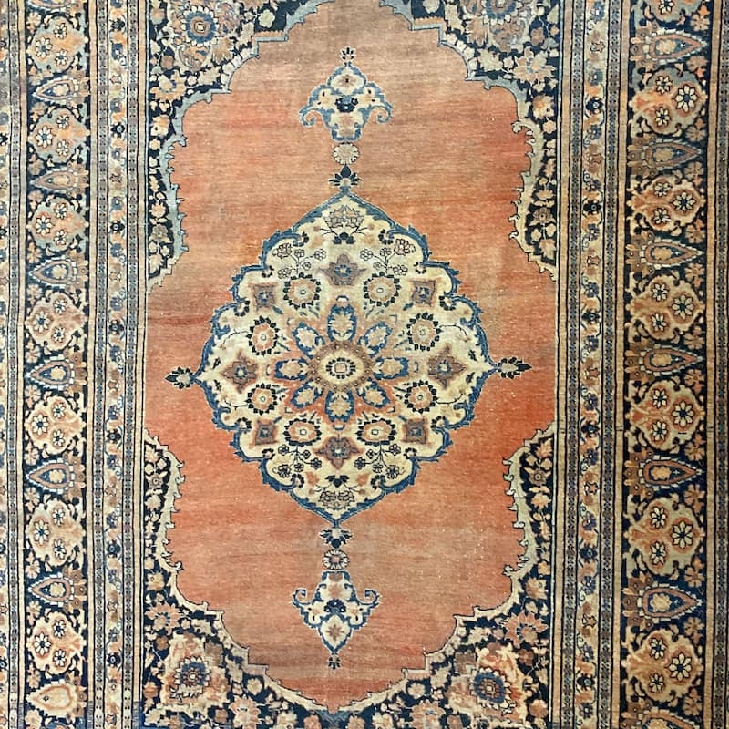 HERAT ORIENTAL Antique 1860s Tabriz Hadji Jalili Wool Rug - 4'3" x 6'