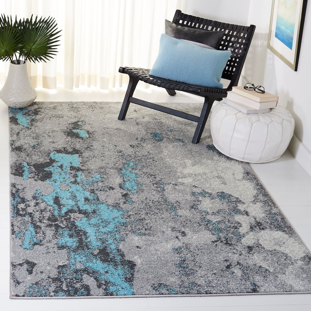 SAFAVIEH Adirondack Cordelia Abstract Glam Rug - Turquoise/Grey - 5' 1" x 7' 6"