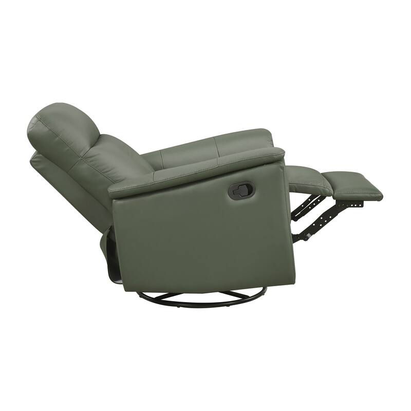 Monte 35.5" Leather Swivel Glider Manual Recliner - 360-Degree Swivel
