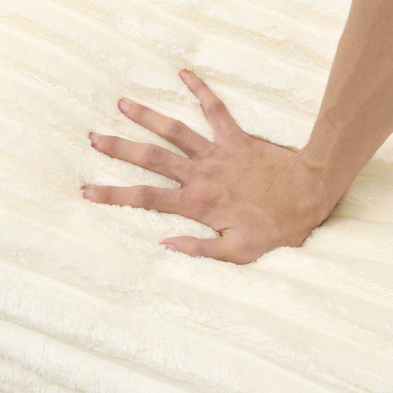 Roomfitters Living Room Compressed Chaise Lounge Foam Sofa Bed, Fluffy Corduroy Upholstered Cloud Couch with Deep Seat