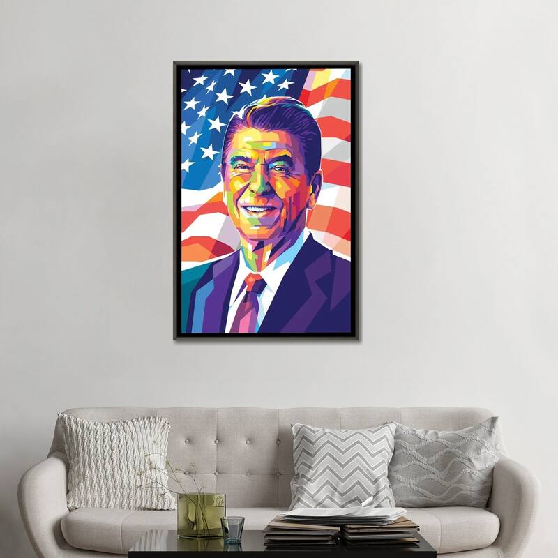 iCanvas "Ronald Reagan" by Dayat Banggai Framed