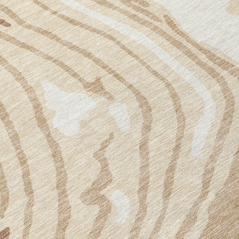Machine Washable Indoor/ Outdoor Abstract Brushstrokes Chantille Rug