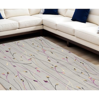 Lipe Power Loomed Floral Traditional Area Rug By HomeRoots - 118' X '94' X '0.5