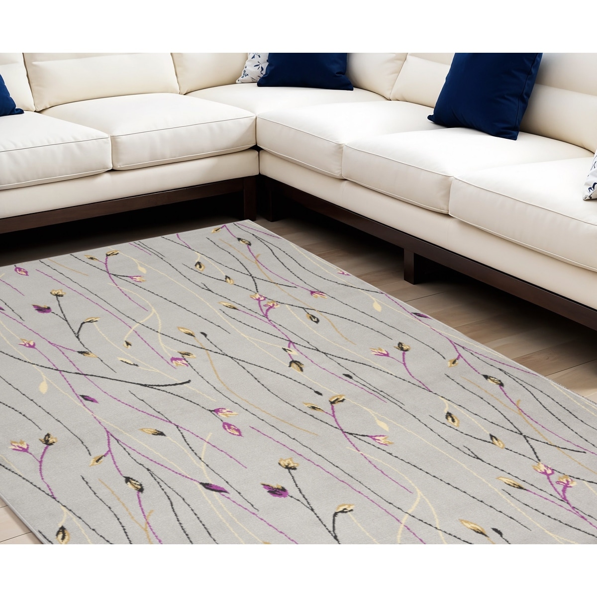 Lipe Power Loomed Floral Traditional Area Rug By HomeRoots - 118' X '94' X '0.5