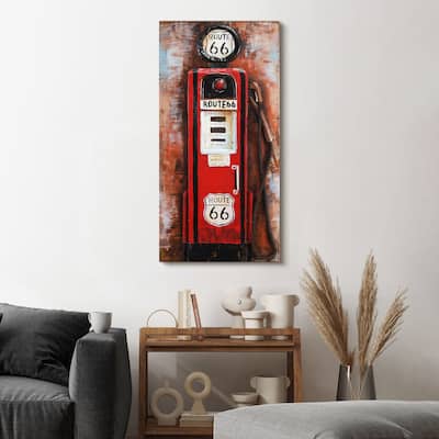 "Gas Pump" Mixed Media Iron Hand Painted Dimensional Wall Decor