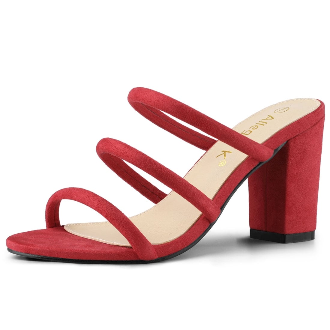 red open toe block heels