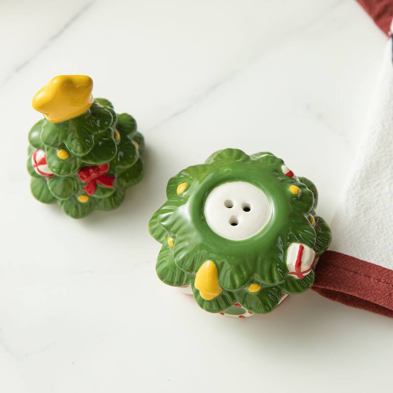 Glitzhome 3 Piece Dolomite Christmas Nutcracker or Tree Cookie Jar Set