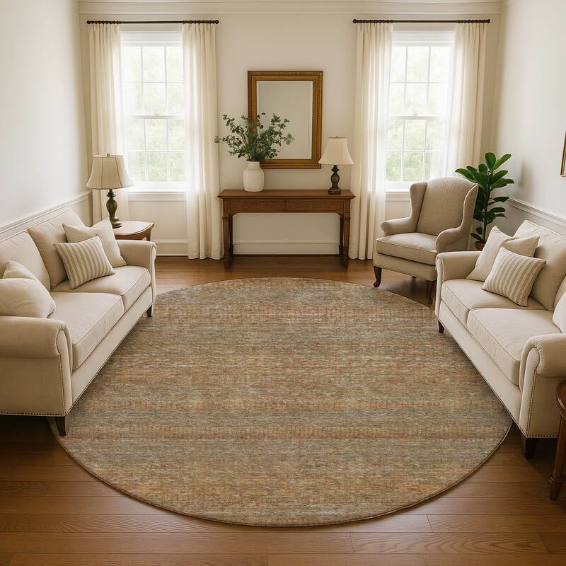 Premium Washable Super Soft Stripe Ombre Mayfield Rug - Taupe - 8' x 8'