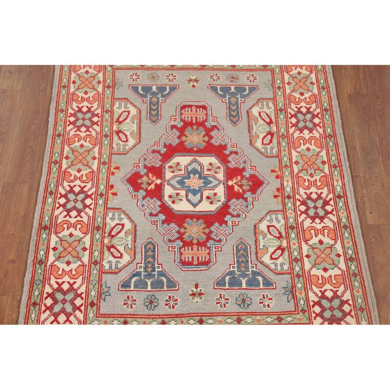 Kazak Foyer Rug Handmade Home Decor Wool Carpet - 3'5" x 4'9"