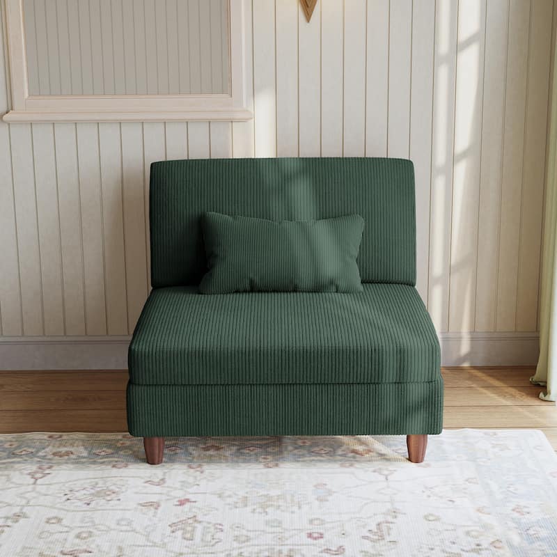 Oversized Storage Sectional Sofa Modular Couch - Hunter Green-Armless Sofa