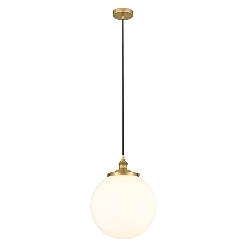 Innovations Lighting Beacon - 1 Light 14" Cord Hung Mini Pendant. - Brushed Brass/Matte White