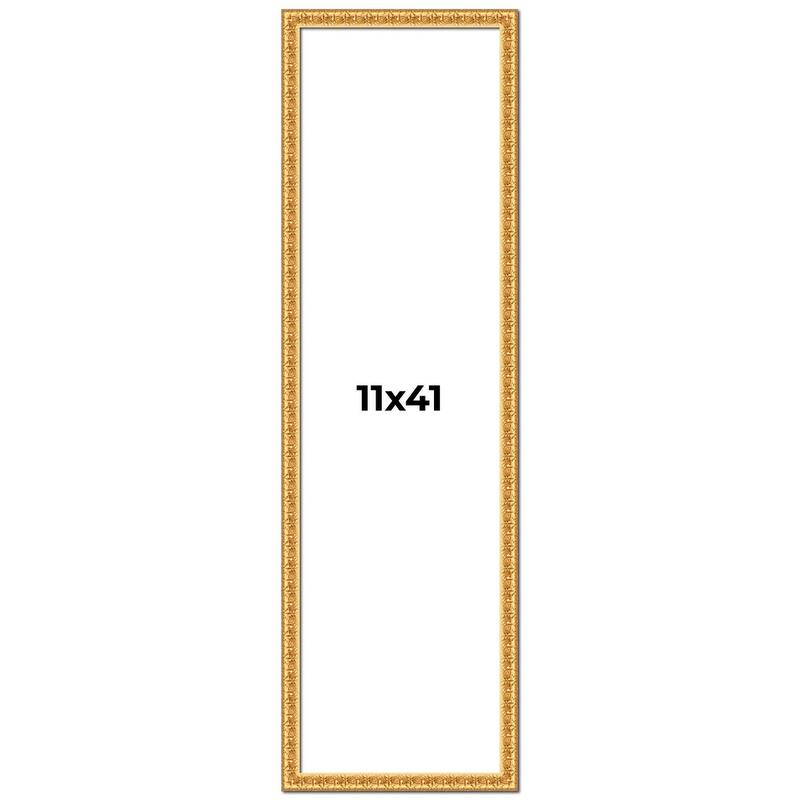 11x41 Frame Gold Real Wood Picture Frame Width 1 inches | Interior