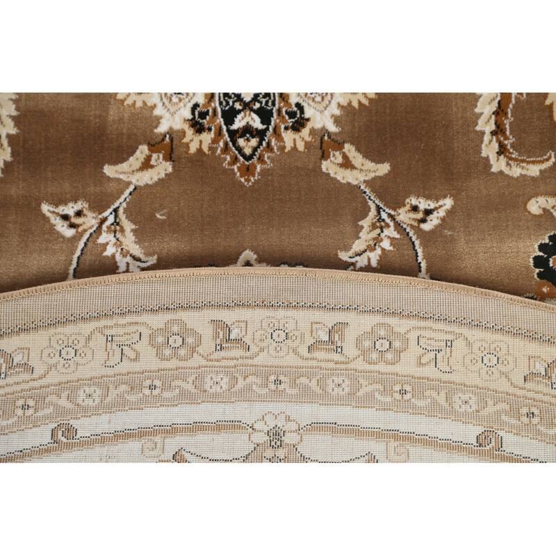 Brown Floral Traditional Tabriz Turkish Area Rug Oriental Carpet
