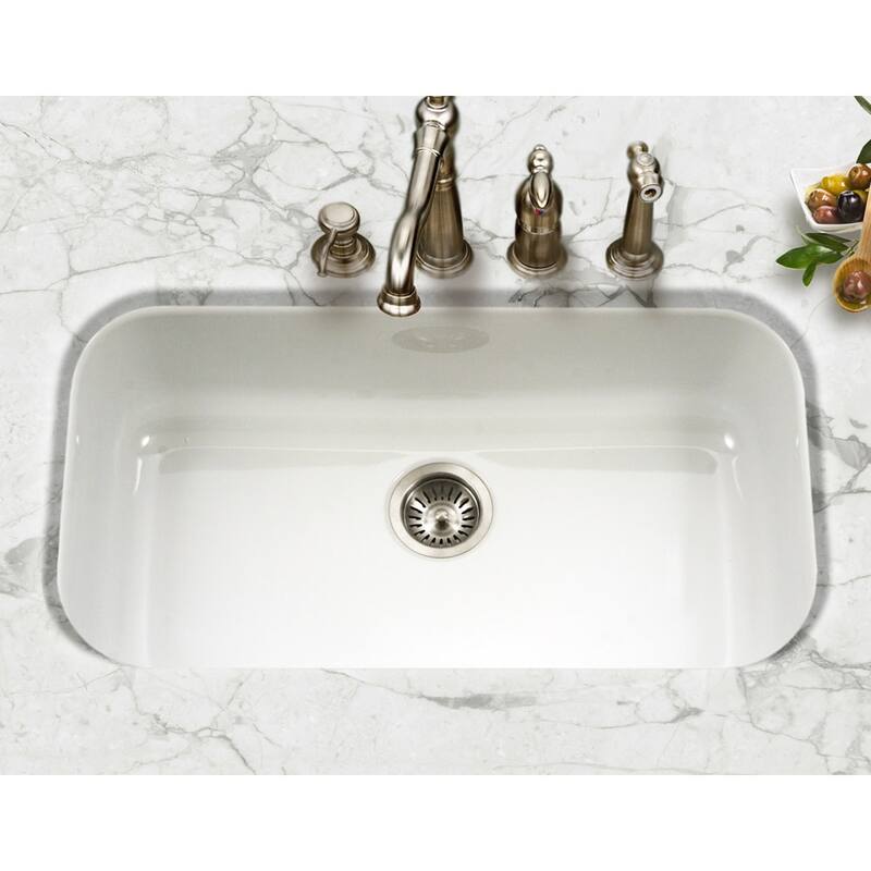 Houzer Porcela 30-9/10" Single Basin Undermount Porcelain Enameled