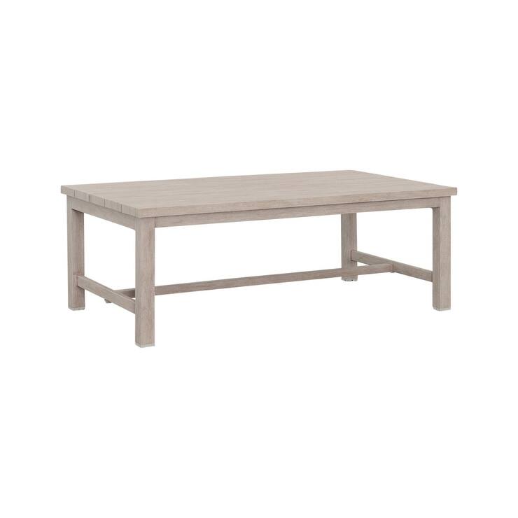 Solid Construction Durable Aluminum Coffee Table,Whitewashed Birch Look