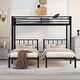 preview thumbnail 1 of 6, Space Saving Design Triple Bunk Beds Twin Size, Metal 3 Twin Bunk Beds with Solid Steel Construction Suitable for Bedroom Black