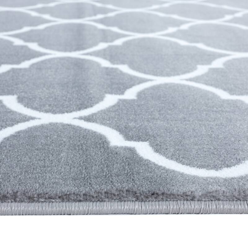 SUSSEXHOME Area Rugs Modern Desing for Living Room 4 x 6 Gray/White - 4' x 6'