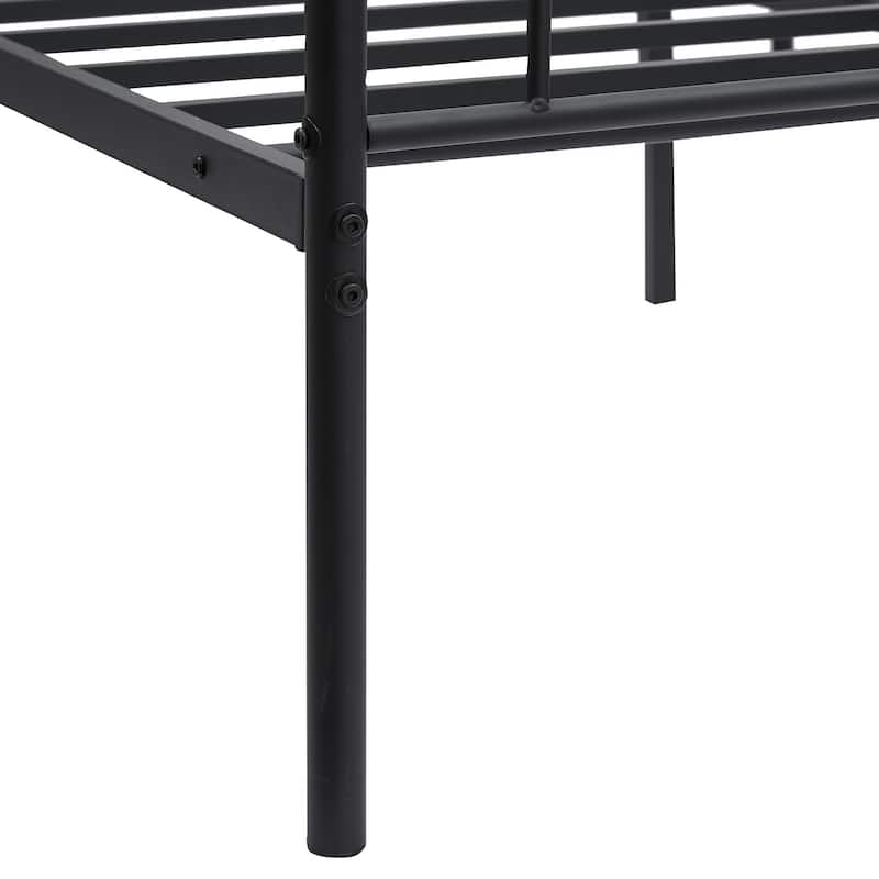 VECELO Twin Metal Platform Bed Frame 2-Pack Heavy Duty Steel Slat Support No Box Spring Storage Space Easy Assembly
