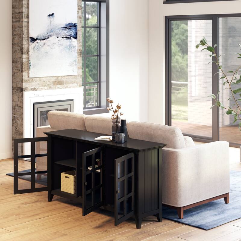 WYNDENHALL Normandy SOLID WOOD 62 inch Wide Transitional Wide Storage Cabinet - 62"w x 18"d x 34" h