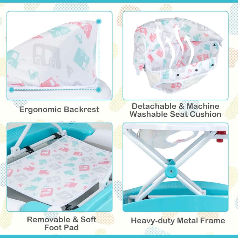 Honeyjoy 6 in 1 Baby Walker Adjustable Toddler Walker & Activity - See Details