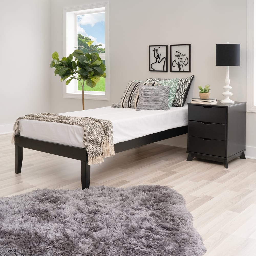 Purcell Pine Wood Twin Bed with 3-Drawer Nightstand Set