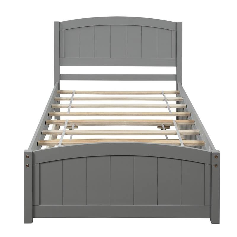 Merax Twin Size Platform Bed with Trundle