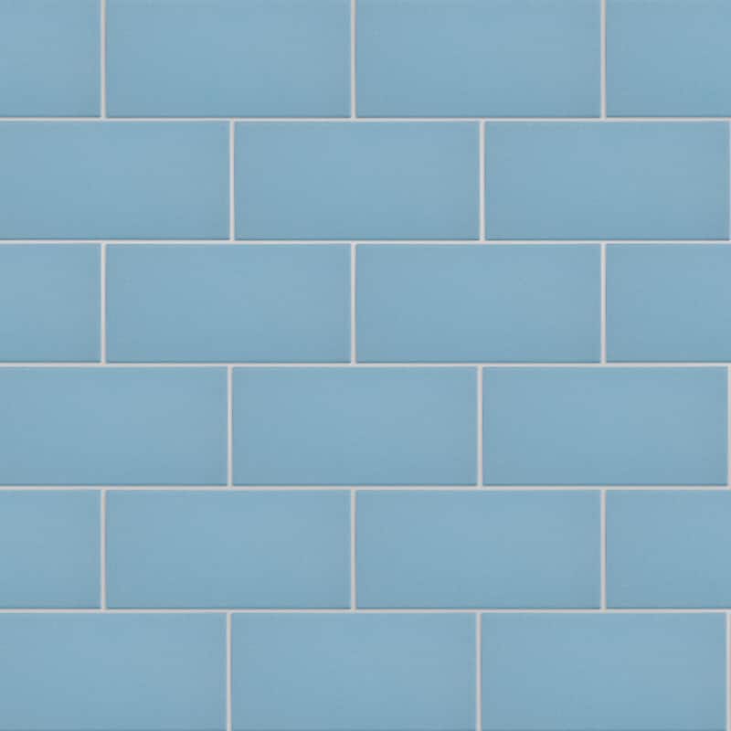 Merola Tile Piscina Brick Matte Blue 4-3/4" x 9-5/8" Porcelain Floor and Wall Tile