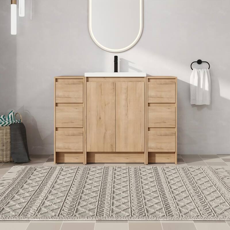 Malwee 36"/48"/60" Bathroom Vanity with Sink, FreeStanding Vanity with Soft Close Door,Drawer and Adjustable Shelf