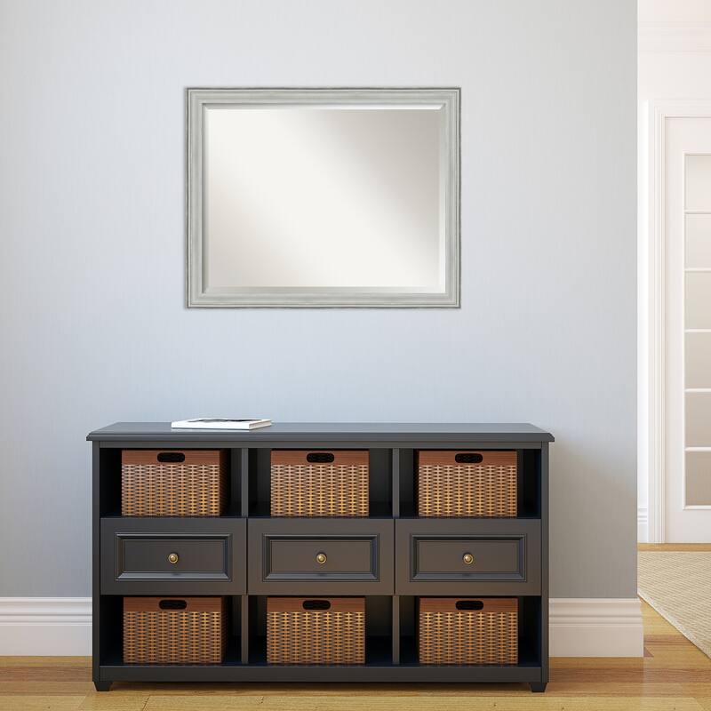 Beveled Wood Wall Mirror - Bel Volto Silver Frame
