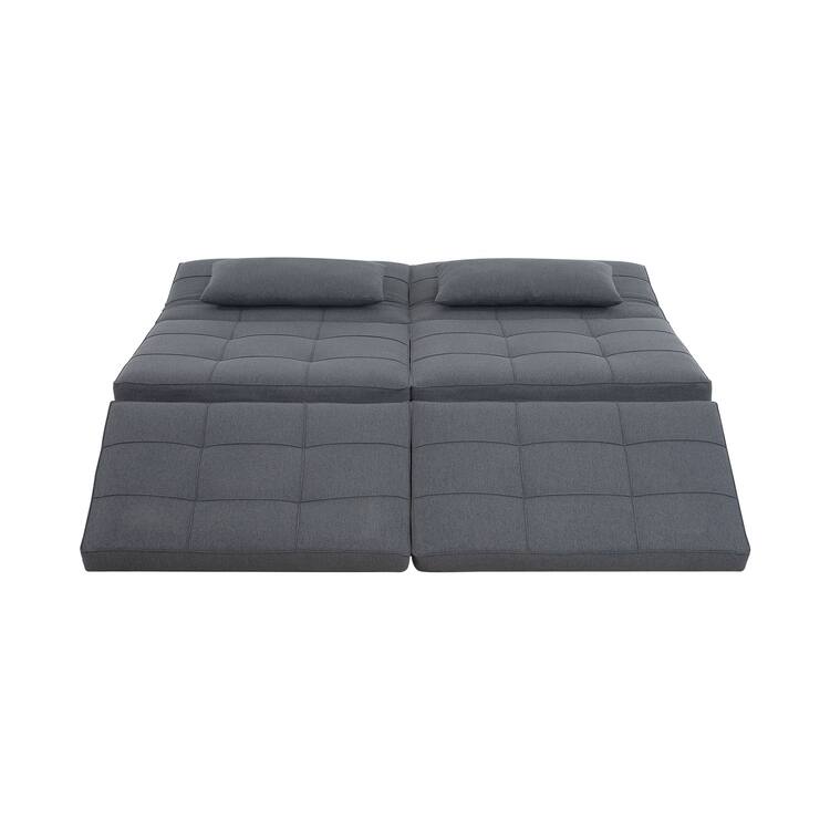 Sleeper Chair Bed, 4 In 1 Multi-Function Convertible Ottoman Bed, Breathable Linen Bed Chair, Convertible Sofa Bed