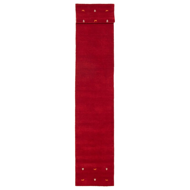 Kashkuli Gabbeh Red Rug 2'8" x 16'0" - 2'8 x 16'0 - Red - 2'8 x 16'0