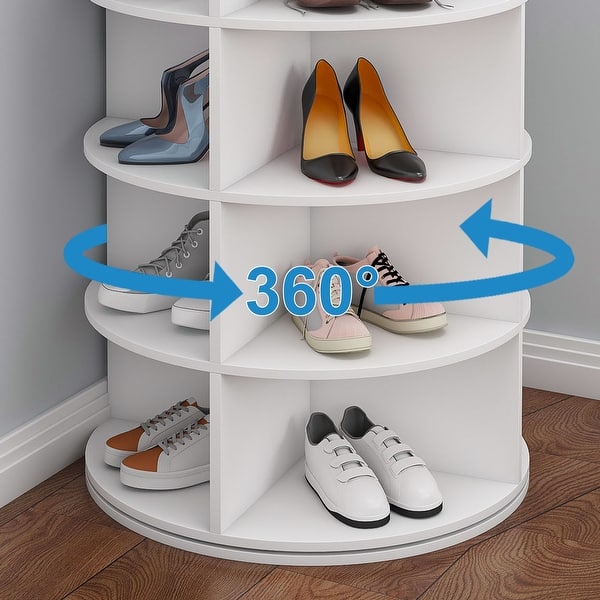 two pairs of basketball shoes rotating on shoe rack with silica gel packets