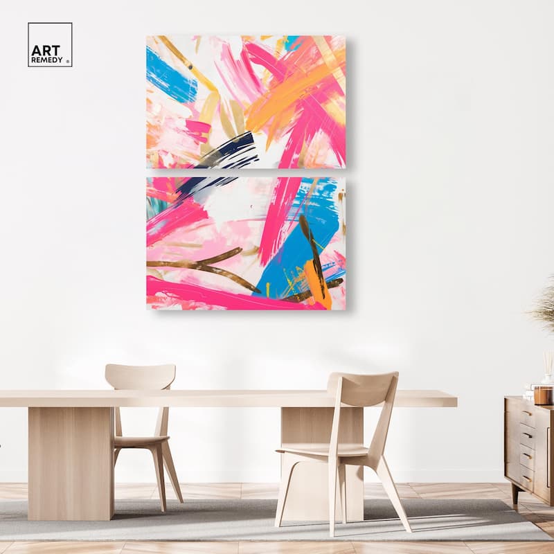 Language Spontaneity II Canvas Set of 2 by Art Remedy, Gallery Wrapped