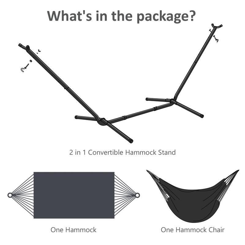 10.7 ft. 2-Person Brazilian-Style hammock with Stand - Convertible