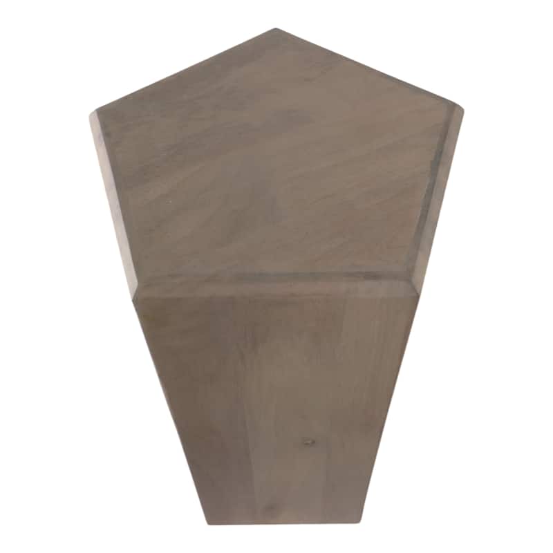 Natural Wood Side Table Elegant Geometric Design Narrow End Accent