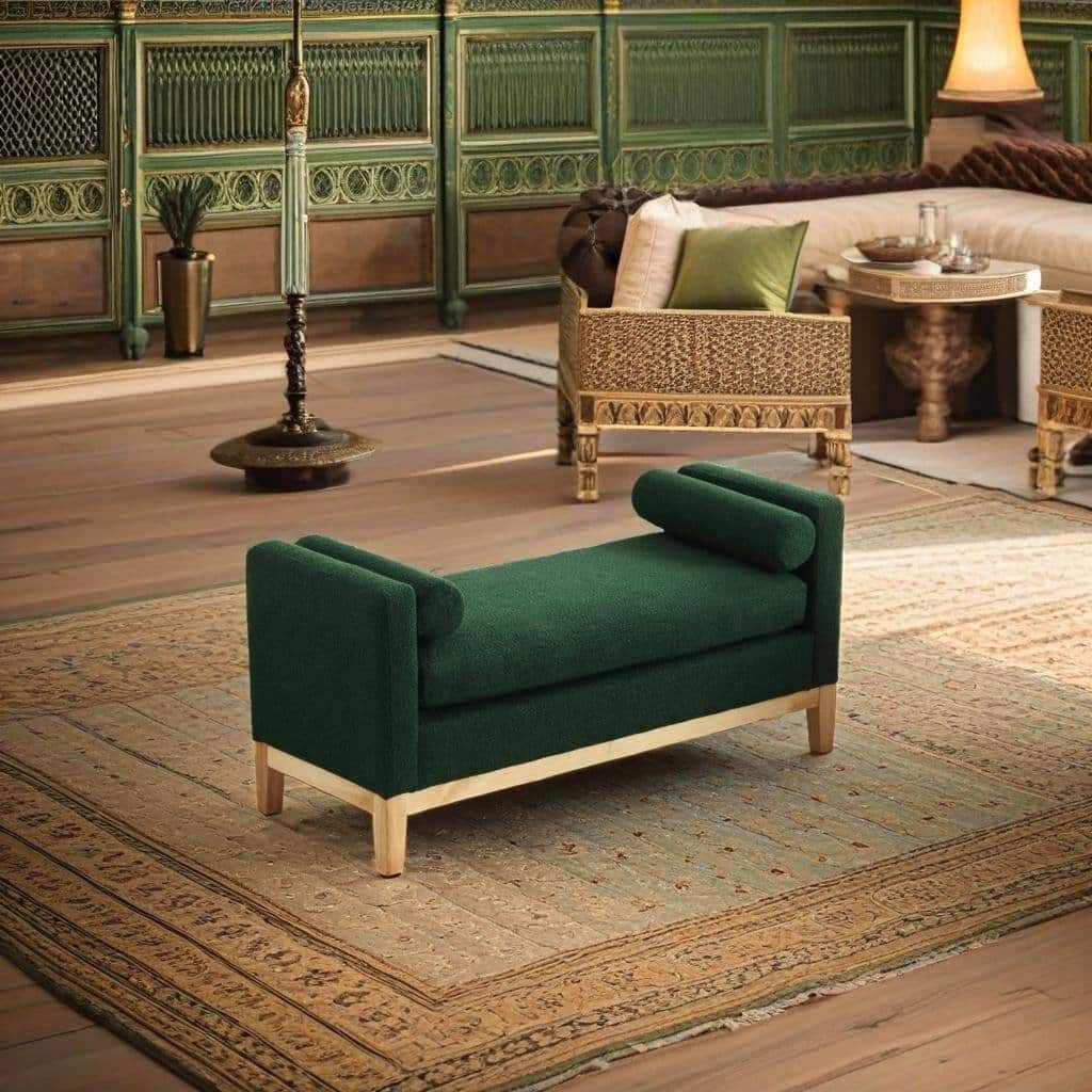 53.5"W Elegant Upholstered Bench