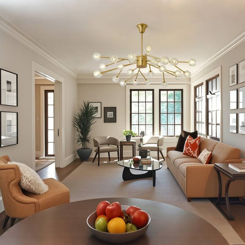 Modern Sputnik Crystal Chandelier Gold Glam Pendant Light