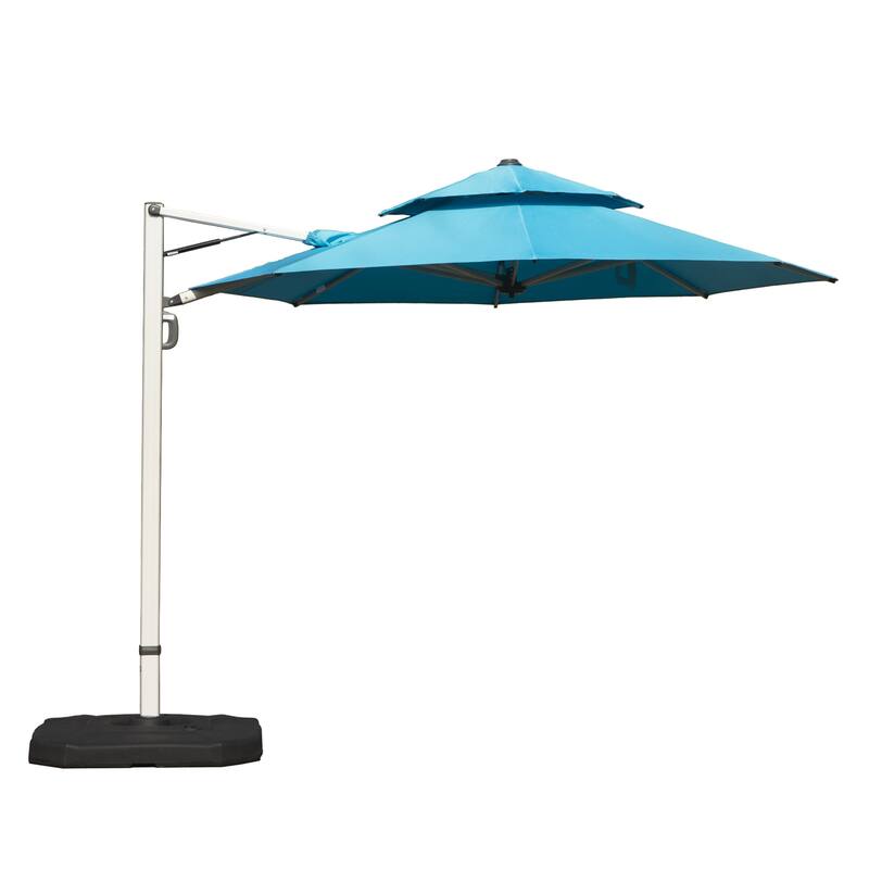 Rotatable Cantilever Umbrella with Hydraulic Lift, UV Protection, and Tilt Adjustment