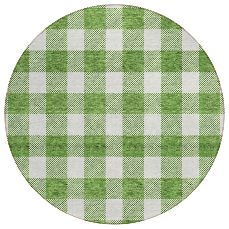 HomeRoots Plaid Transitional Rectangle Outdoor Rug