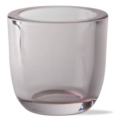 Classic Tealight Holder Blush Glass Candle Holder, 3.14L x 3.14W x 3.07H inches