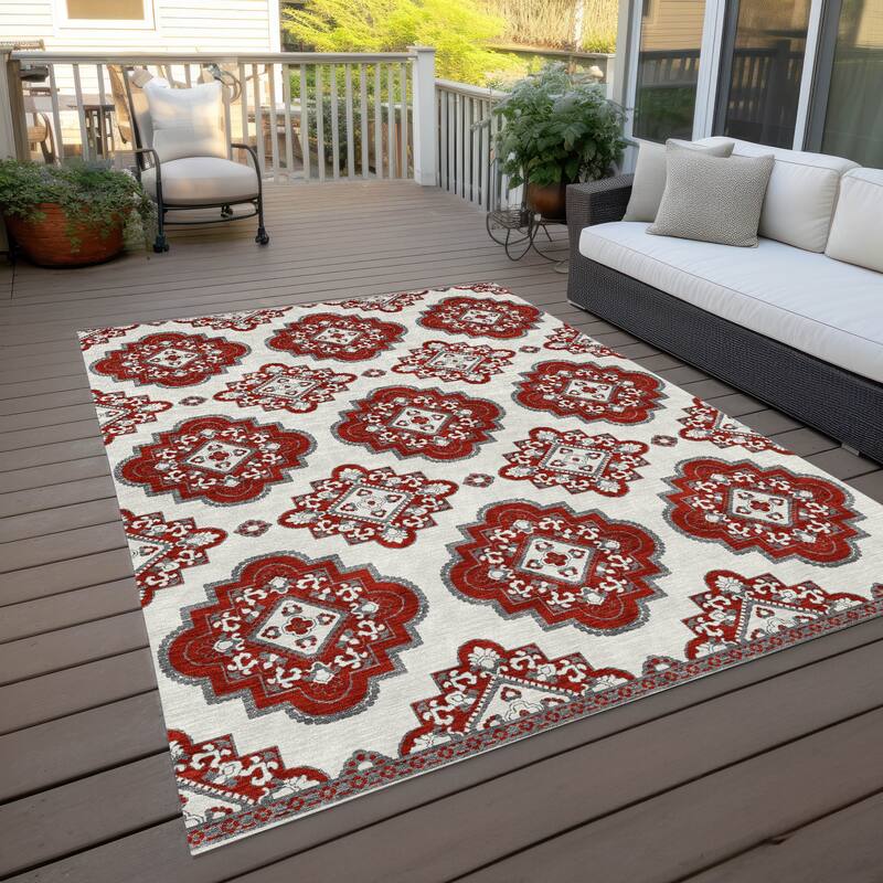 Machine Washable Indoor/ Outdoor Chantille Boho Moroccan Rug