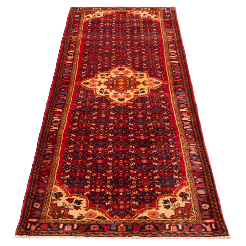ECARPETGALLERY Hand-knotted Andelz Red Wool Rug - 3'9 x 10'11