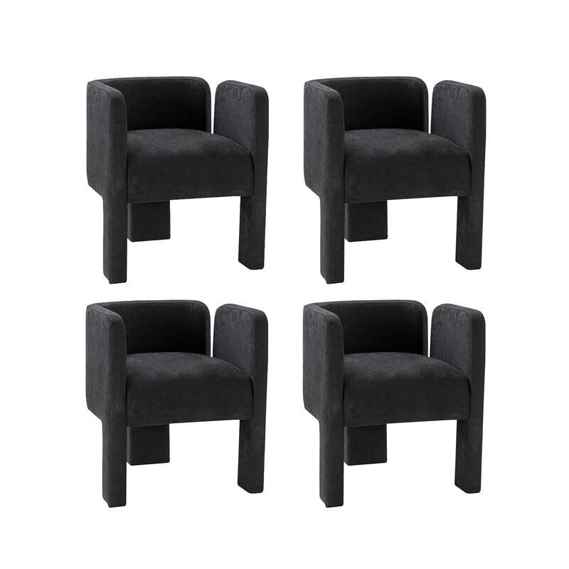 Eugen Modern Low Back Dining Chair with Three-legged Design Set Of 4 By HULALA HOME