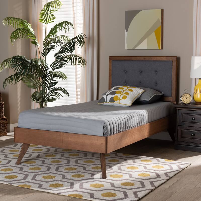 Alida Mid-Century Modern Twin Size Platform Bed